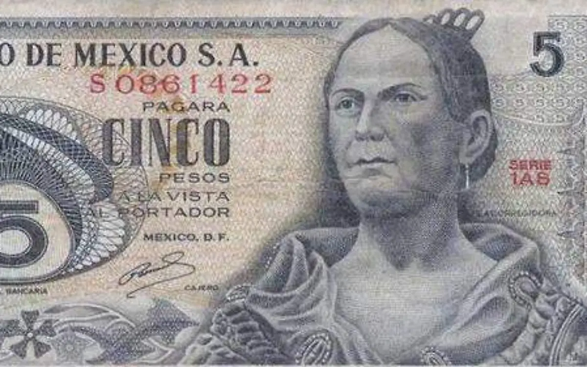 El billete de cinco pesos sí existía y aunque circuló por un corto tiempo, fue muy popular Banxico